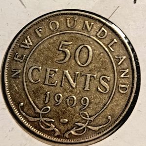 1909 Newfoundland 50 Cent Coin